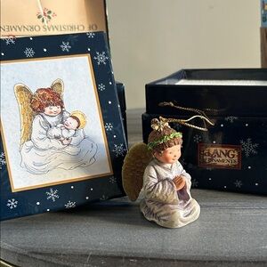 Lang & Wise Ornaments, Collectiable Angel Figurine - Gold and White